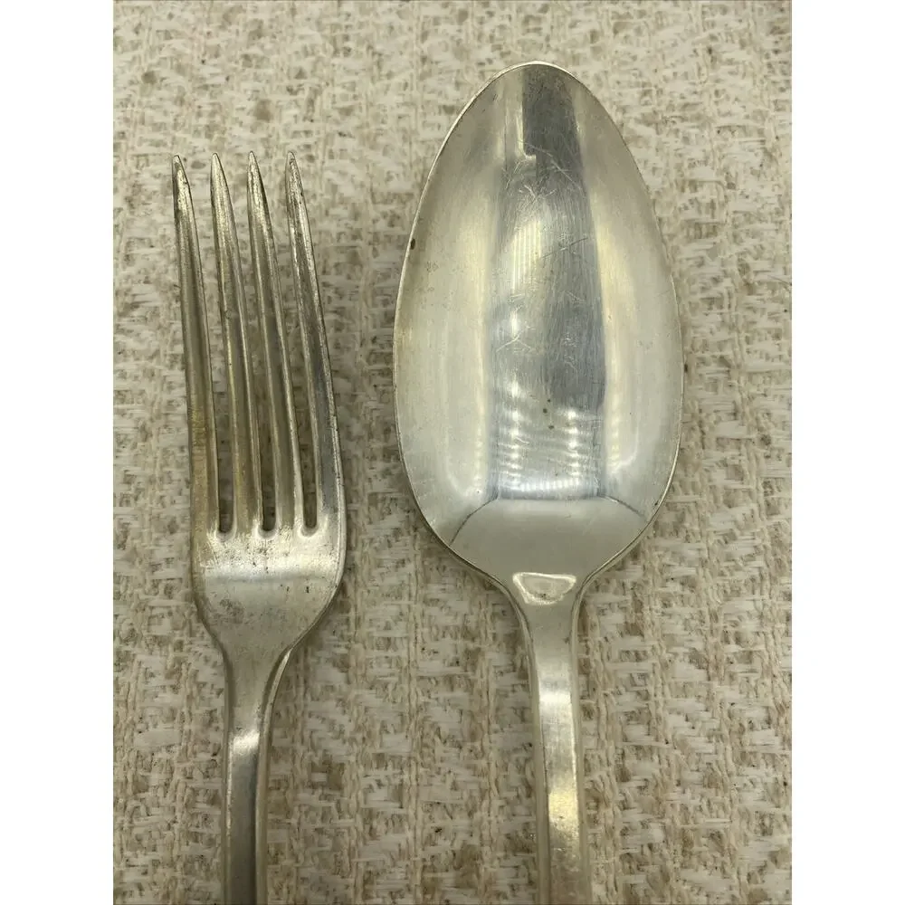 ARION Silverplate JEWELL Pattern Silverplate 8.25” SERVING SPOON & FORK 6.5”